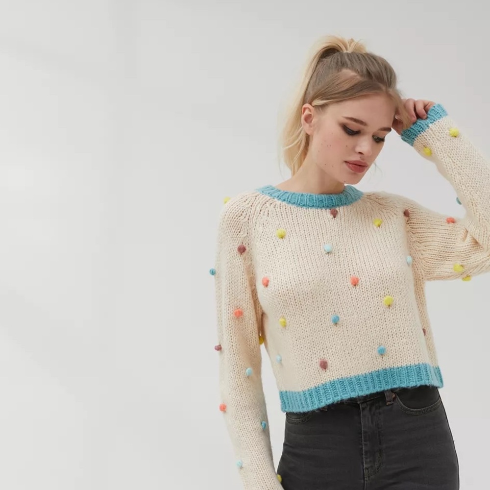 Urban Outfitters Kimchi Blue Candy Pom-Pom Sweater